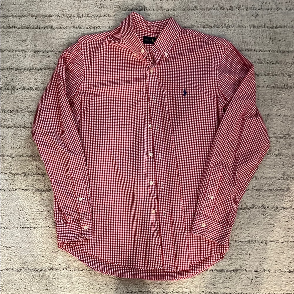 Ralph Lauren Red Casual Button Down Shirt with Logo